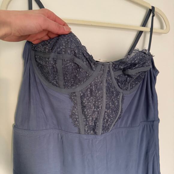 NWT Urban Outfitters Modern Love Blue Corset Dress - Picture 3 of 10